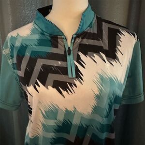 Women's XL Multicolor Geometric Cycling Jersey Short Sleeve Lightweight Standard